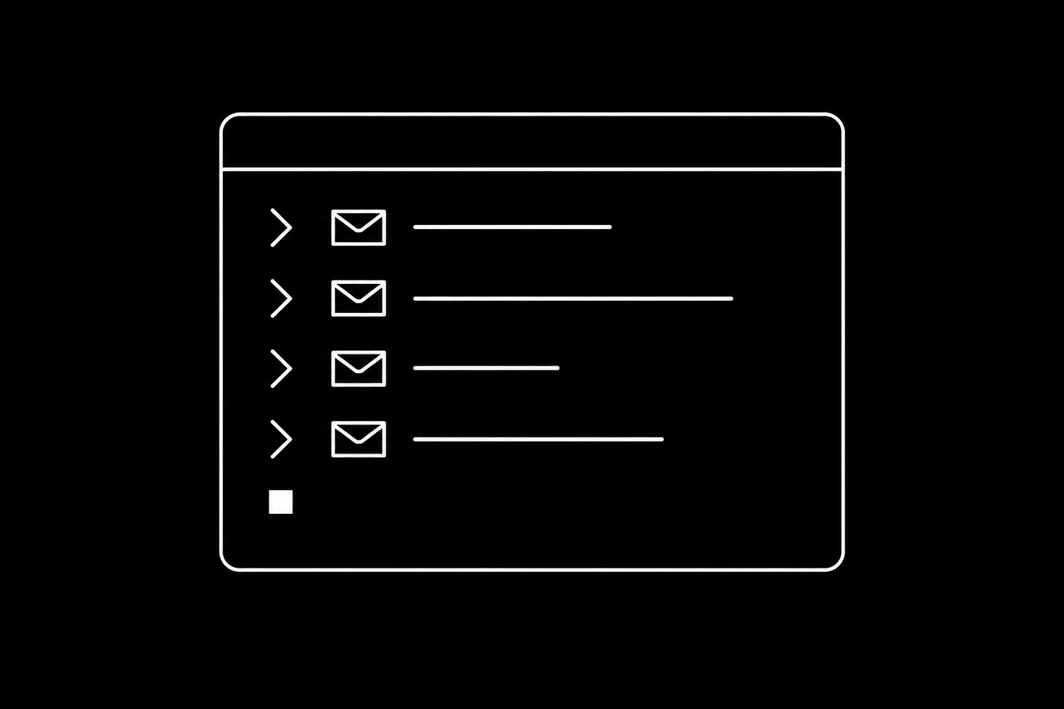 An agent's mailbox listed from a terminal