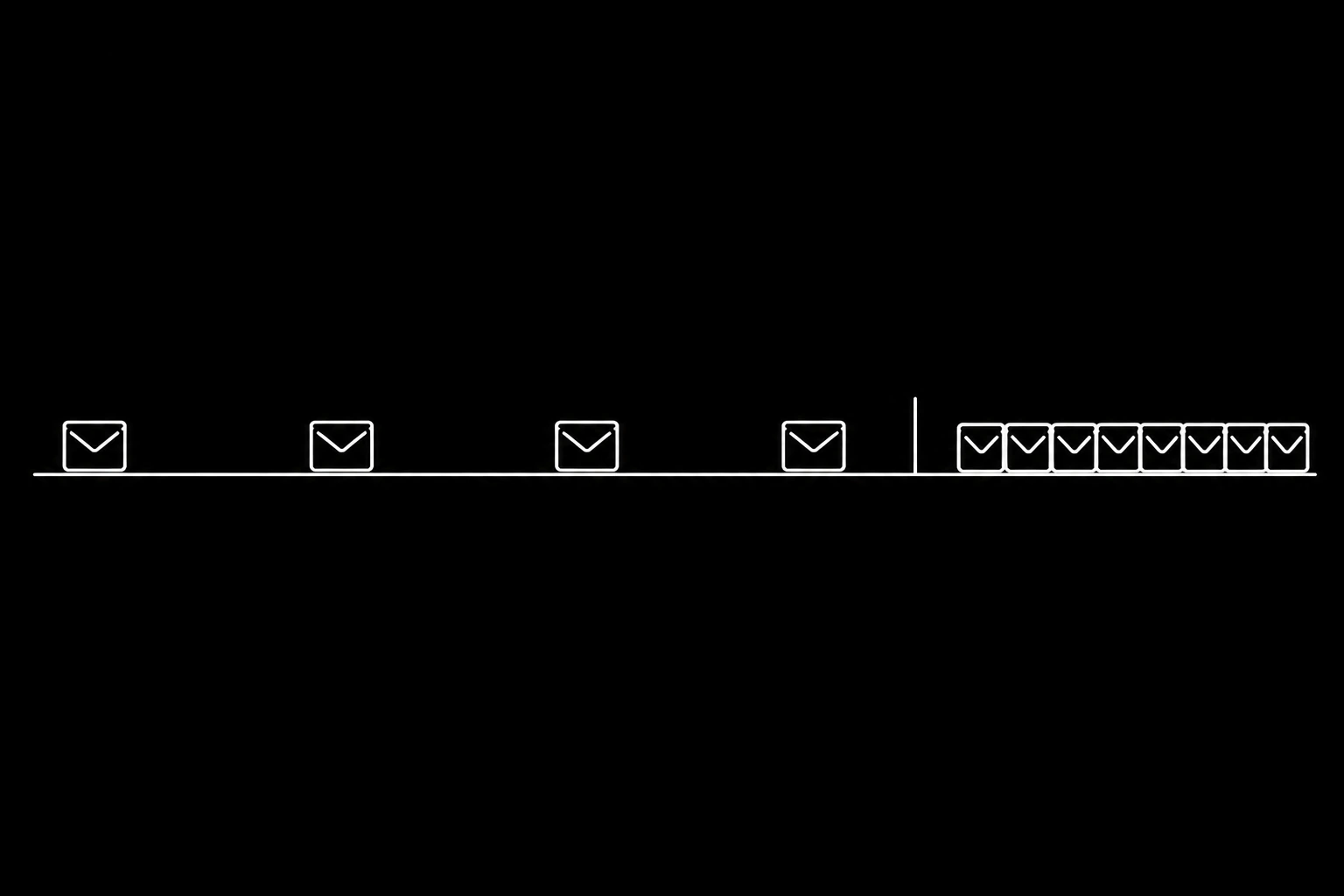 Event mail arriving quietly for weeks, then all at once