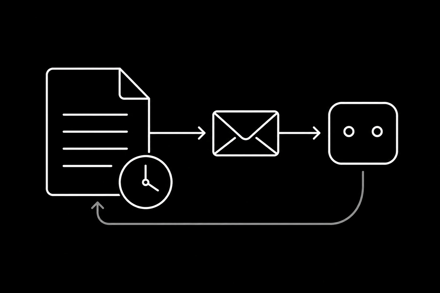 An agent thread chasing an overdue invoice and handling the reply