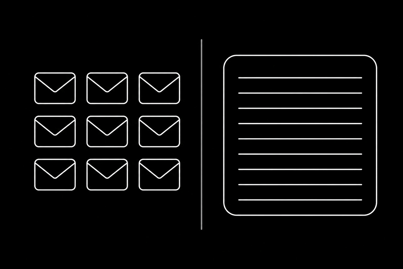 Nine separate messages beside one that carries the same information