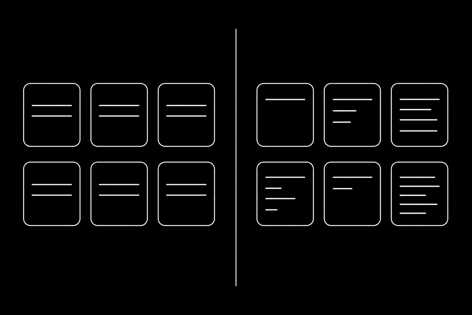 Twenty near-identical messages beside twenty specific ones